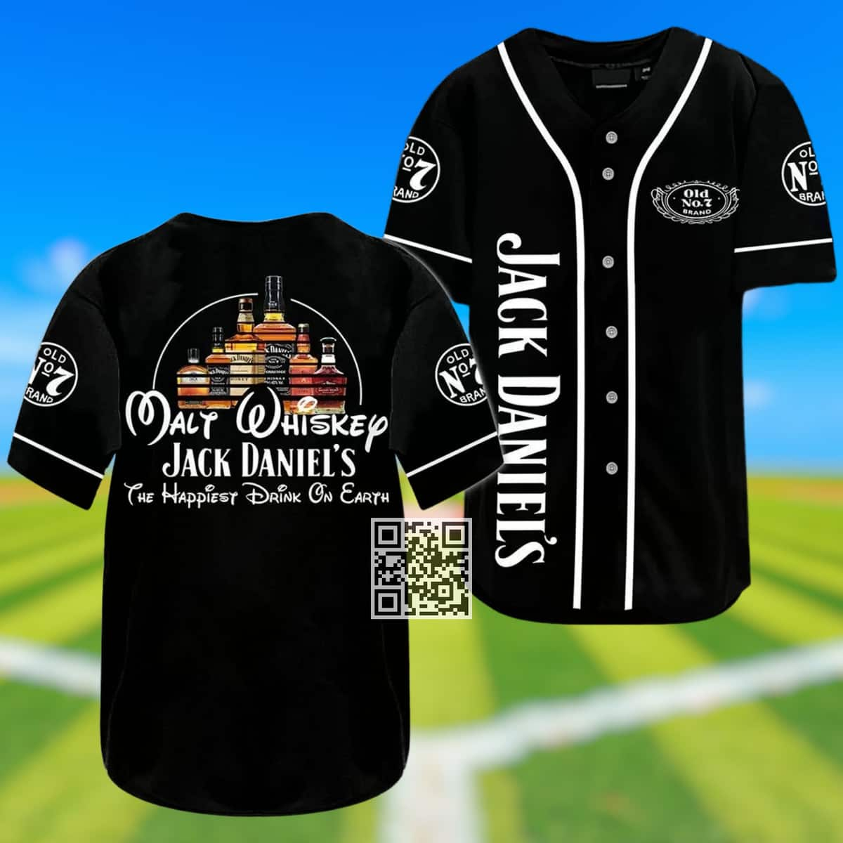 Malt Whiskey Jack Daniel's The Happiest Drink On Earth Baseball Jersey