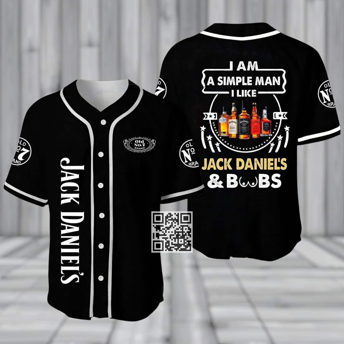 I Am A Simple Man I Like Boobs And Jack Daniel's Baseball Jersey