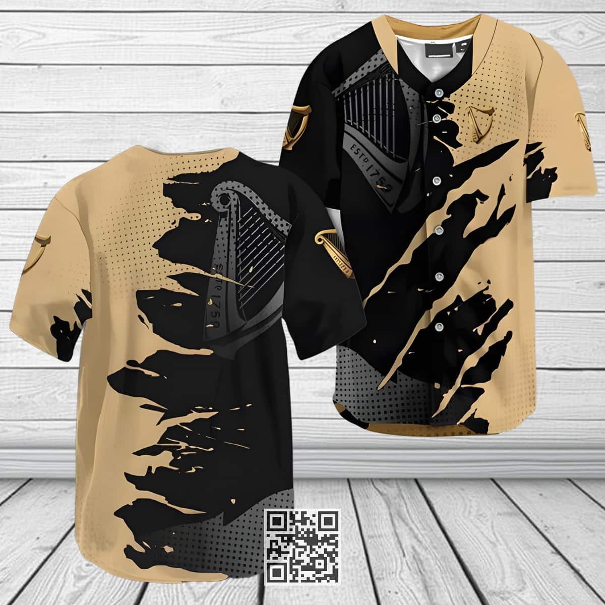 Guinness Beer Baseball Jersey Metal Crack Pattern Sports Gift For Dad Guinness Beer Baseball Jersey Metal Crack Pattern Sports Gift For Dad