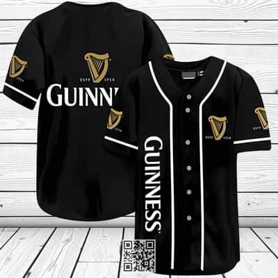 Black Guinness Beer Baseball Jersey Gift For Baseball Fans Black Guinness Beer Baseball Jersey Gift For Baseball Fans