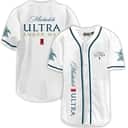 White Michelob ULTRA Baseball Jersey Amber Max Beer Gift For Friends White Michelob ULTRA Baseball Jersey Amber Max Beer Gift For Friends
