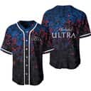 Colorful Michelob ULTRA Baseball Jersey Beer Abstract Holographic Gift For Him Colorful Michelob ULTRA Baseball Jersey Beer Abstract Holographic Gift For Him