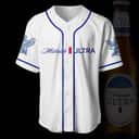 Basic White Michelob ULTRA Baseball Jersey Gift For Beer Fans Basic White Michelob ULTRA Baseball Jersey Gift For Beer Fans
