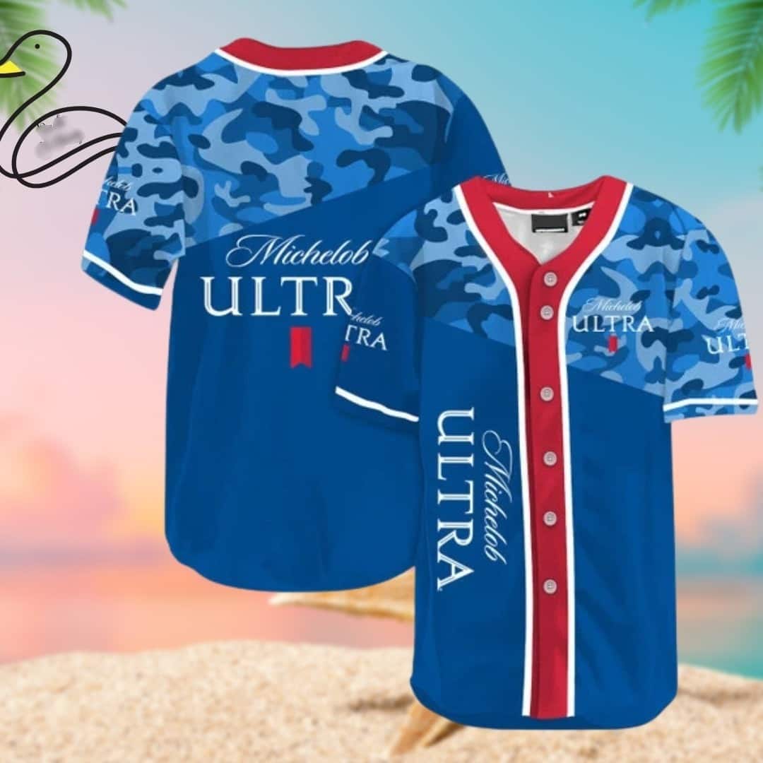 Classic Camouflage Michelob ULTRA Baseball Jersey Gift For Dad