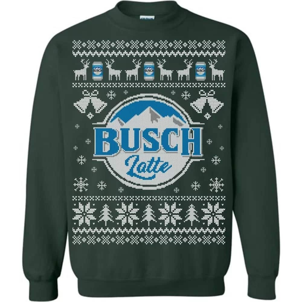 Green Busch Latte Ugly Christmas Sweater Great Gift For Beer Drinkers