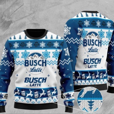 Busch Latte Beer Ugly Christmas Sweater Amazing Gift For Best Friends Busch Latte Beer Ugly Christmas Sweater Amazing Gift For Best Friends