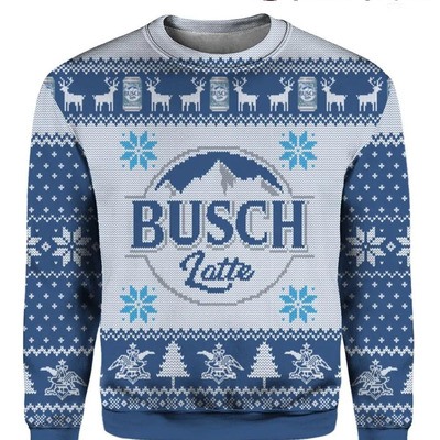 Busch Latte Beer Ugly Christmas Sweater Cool Gift For Best Friends Busch Latte Beer Ugly Christmas Sweater Cool Gift For Best Friends