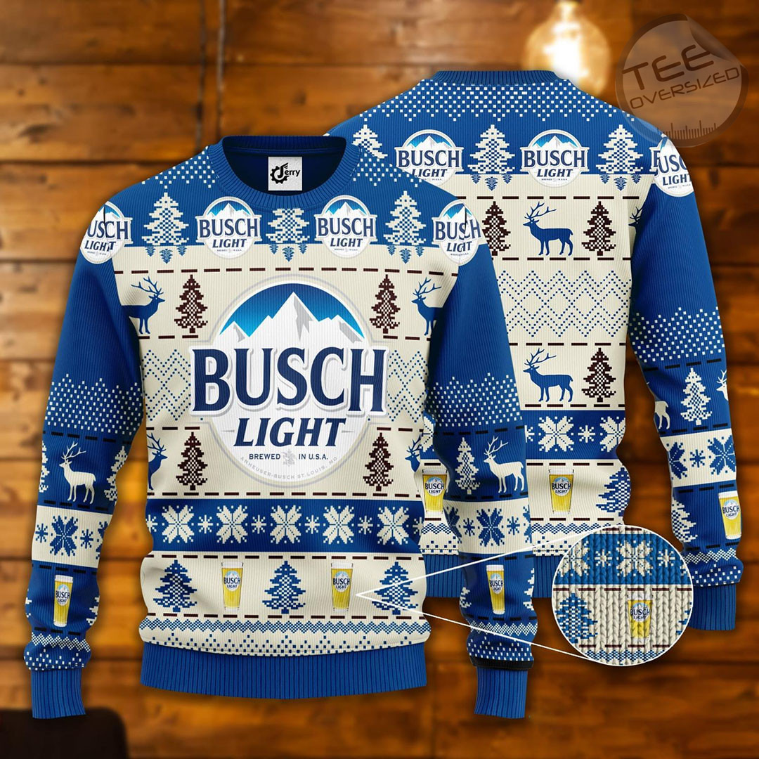 Busch Light Ugly Christmas Sweater Gift For Wife