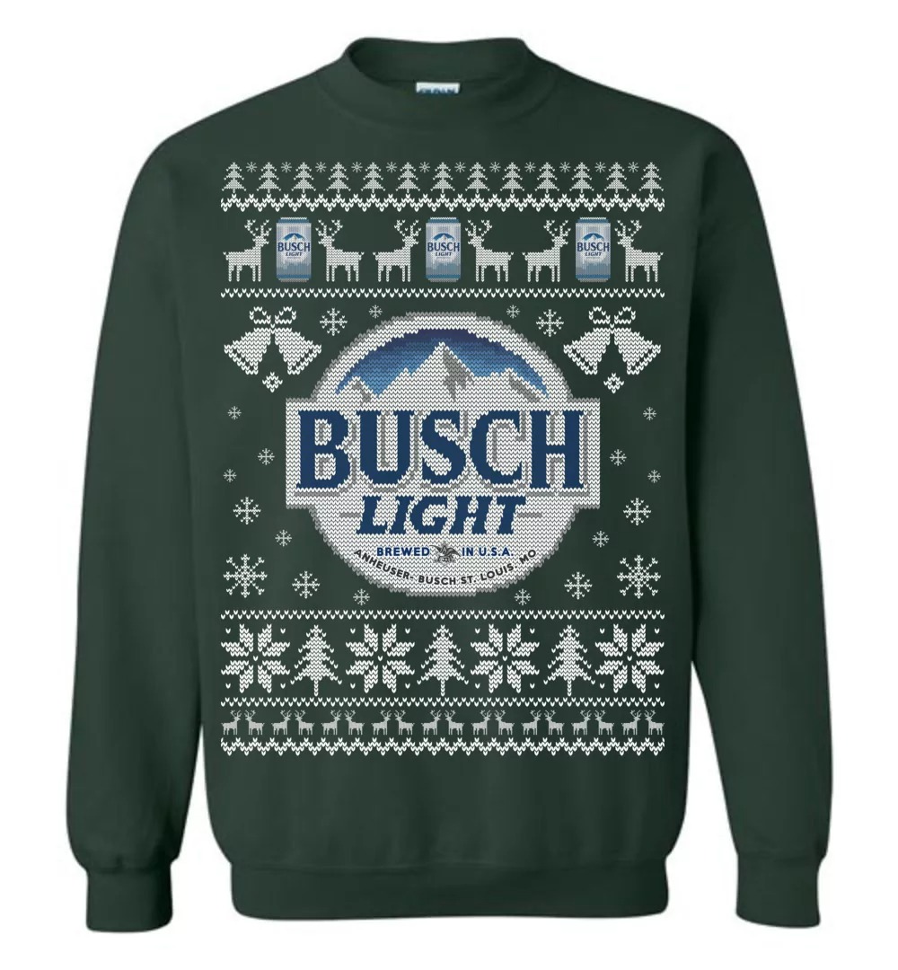 Green Busch Light Beer Ugly Christmas Sweater Gift For Daughter From Mom