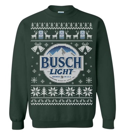 Green Busch Light Beer Ugly Christmas Sweater Gift For Daughter From Mom
