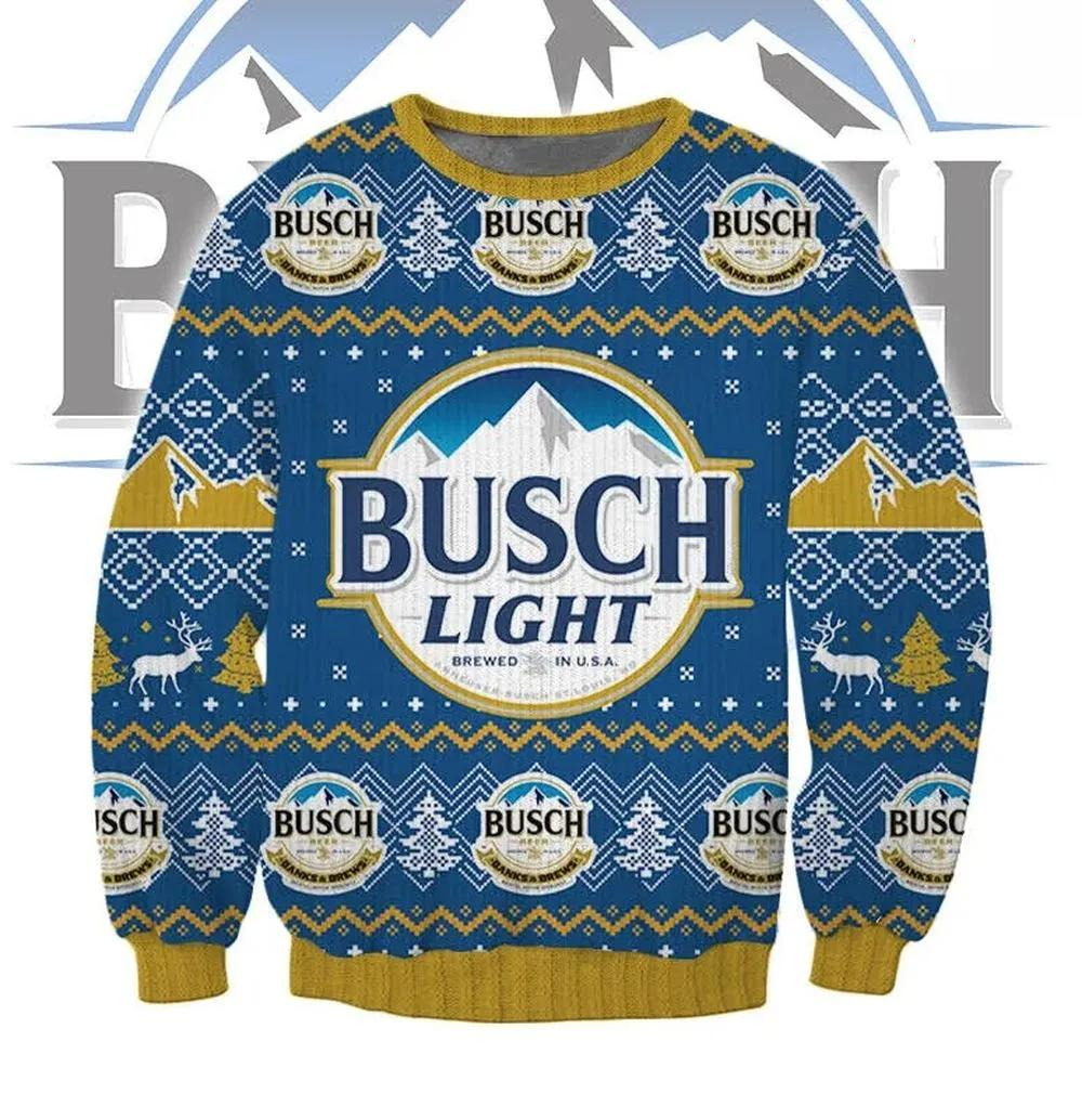 Busch Light Ugly Christmas Sweater Christmas Gift For Beer Drinkers