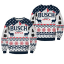 Vintage Busch Light Apple Beer Ugly Christmas Sweater Christmas Deers And Snowflakes Vintage Busch Light Apple Beer Ugly Christmas Sweater Christmas Deers And Snowflakes
