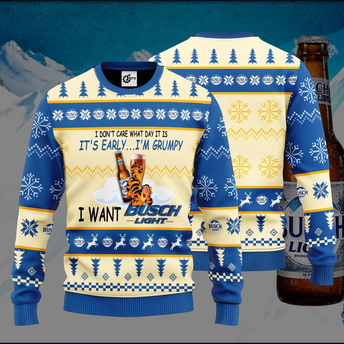 I’m Grumpy I Want Busch Light Beer Ugly Christmas Sweater