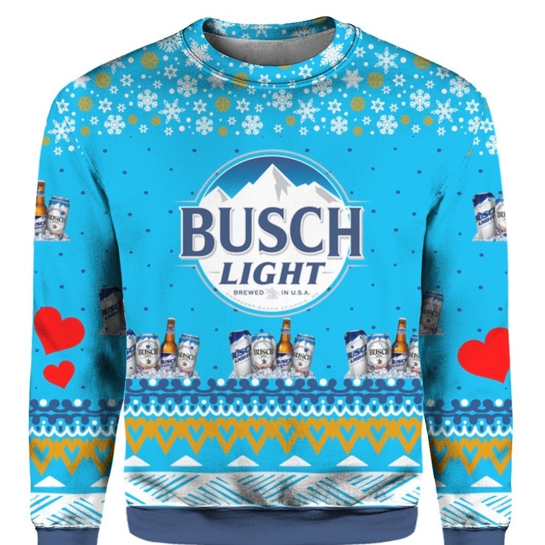 Busch Light Ugly Christmas Sweater Gift For Beer Drinkers