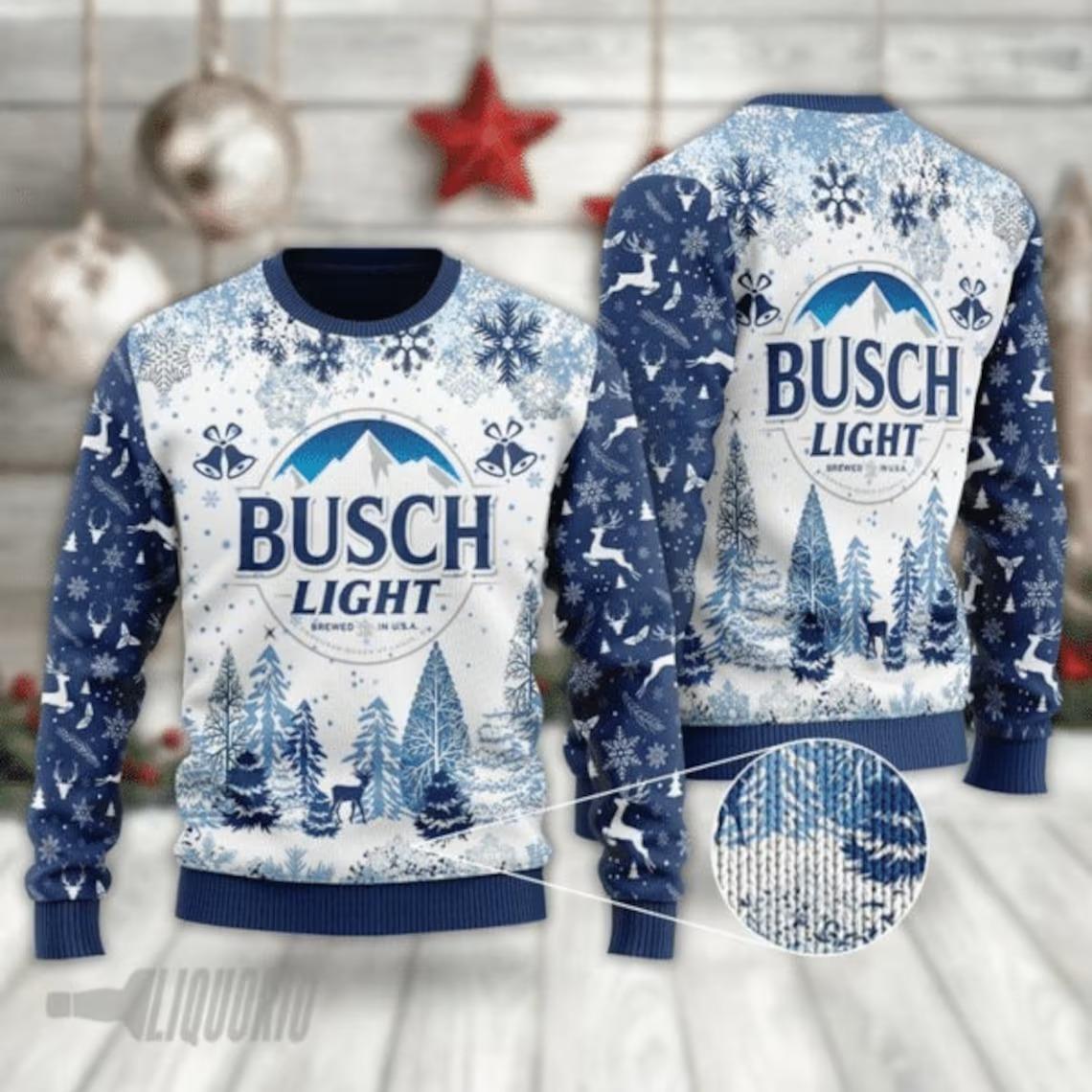 Busch Light Beer Ugly Christmas Sweater Cool Gift For Daughter