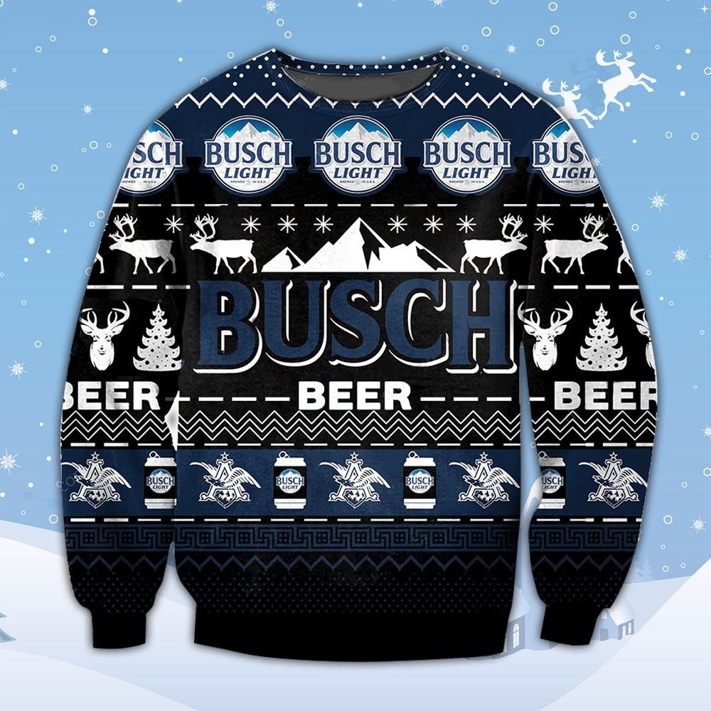 Busch Light Beer Ugly Christmas Sweater Gift For Best Friends