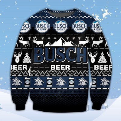 Busch Light Beer Ugly Christmas Sweater Gift For Best Friends