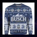 Retro Busch Beer Ugly Christmas Sweater Gift For Daughter From Mom