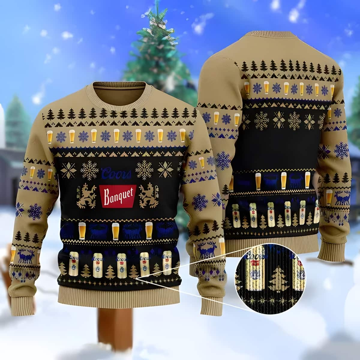 Christmas Pattern Coors Banquet Ugly Christmas Sweater Beer Lovers Gift