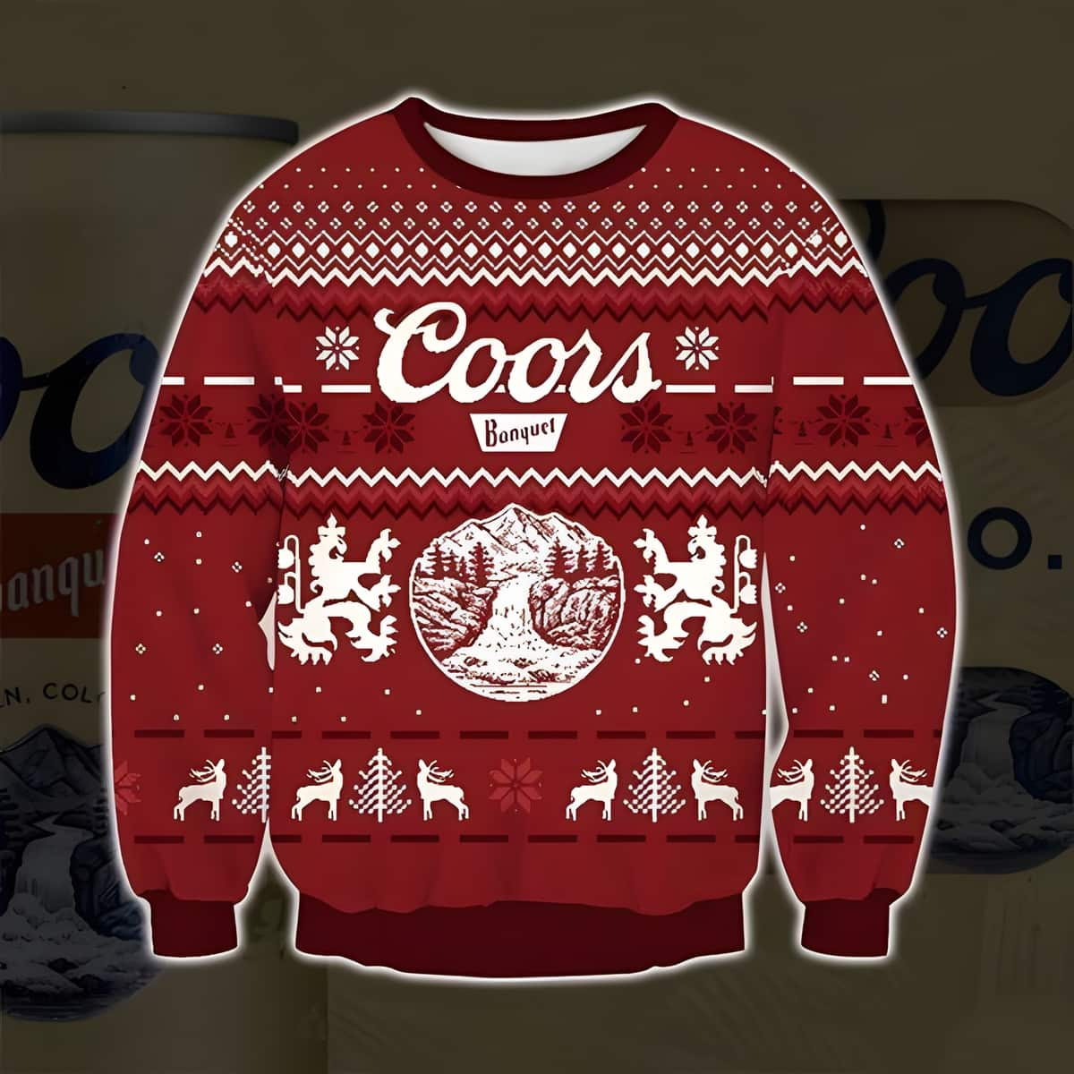 Coors Banquet Beer Ugly Christmas Sweater Birthday Gift For Sister