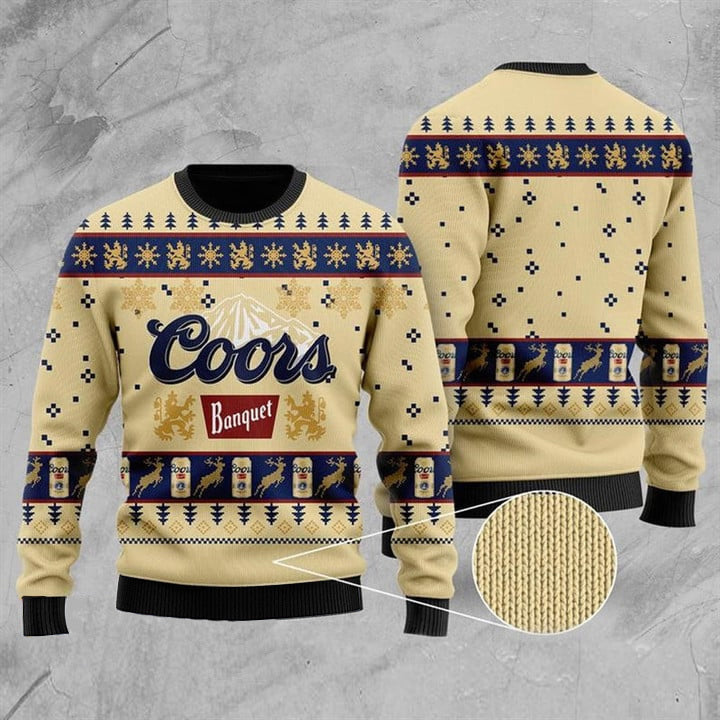 Coors Banquet Ugly Christmas Sweater Xmas Gift For Beer Drinkers