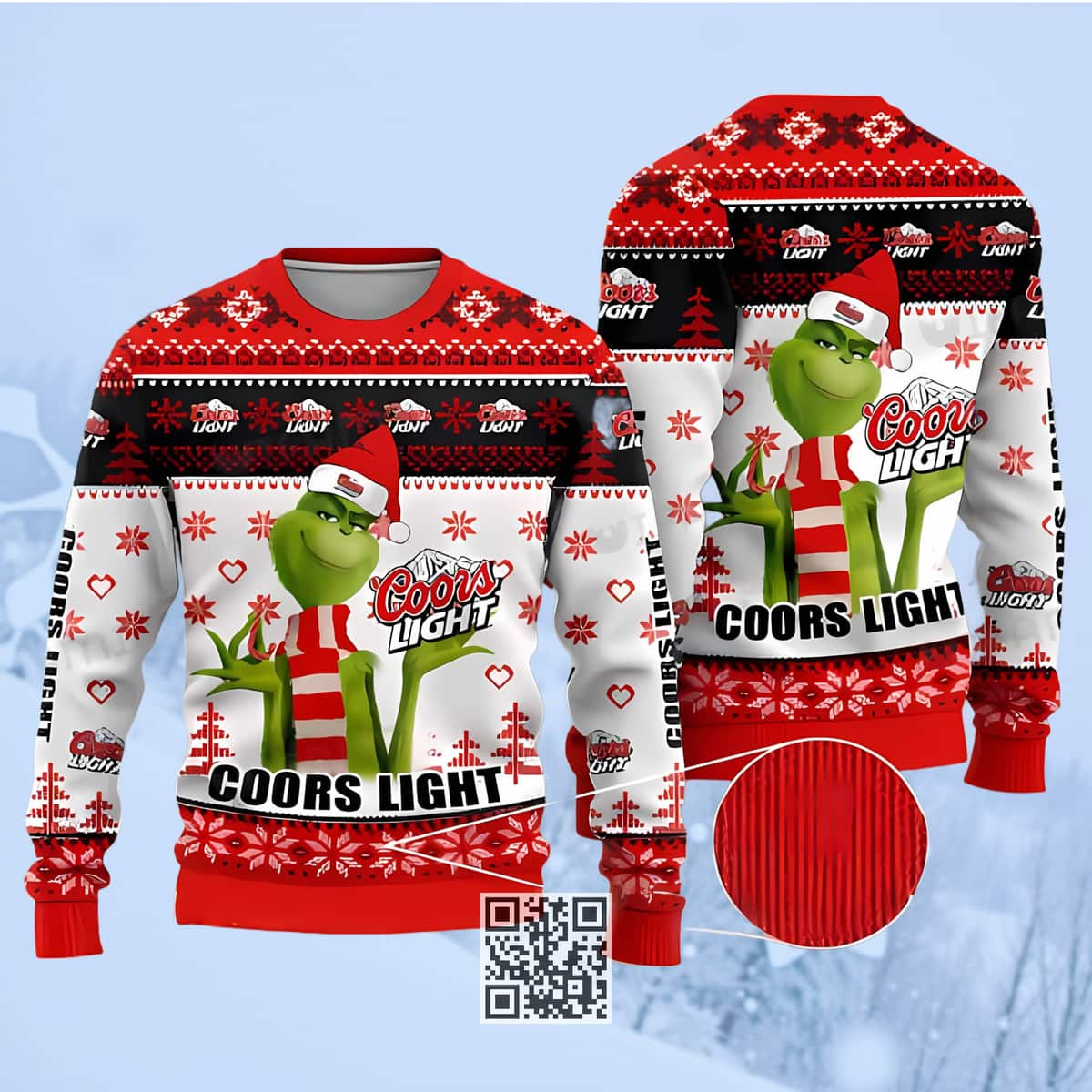 Funny Grinch Coors Light Beer Ugly Christmas Sweater