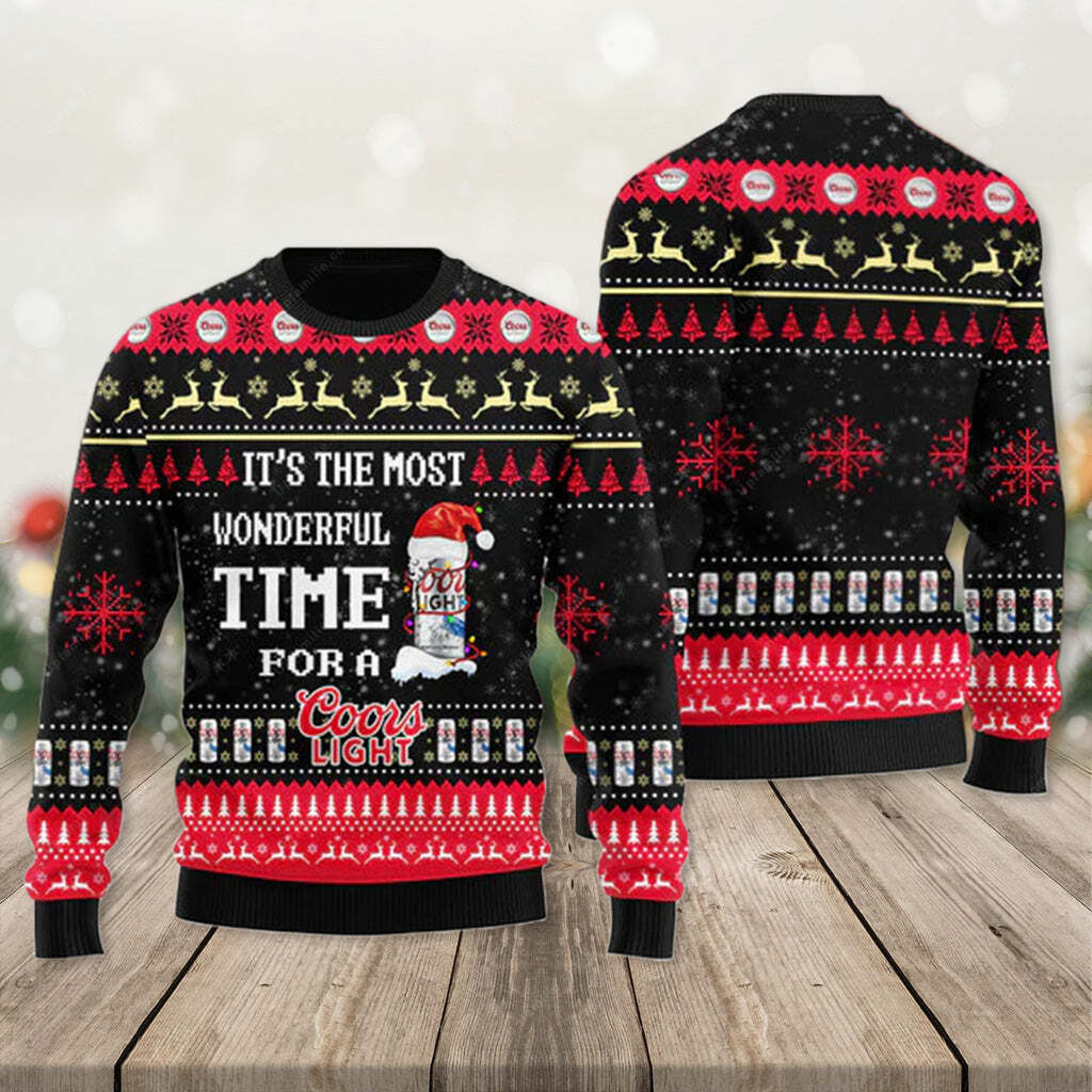 It's The Most Wonderful Time For A Coors Light Beer Ugly Christmas Sweater