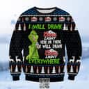 Grinch I Will Drink Coors Light Here Or There And Everywhere Ugly Christmas Sweater