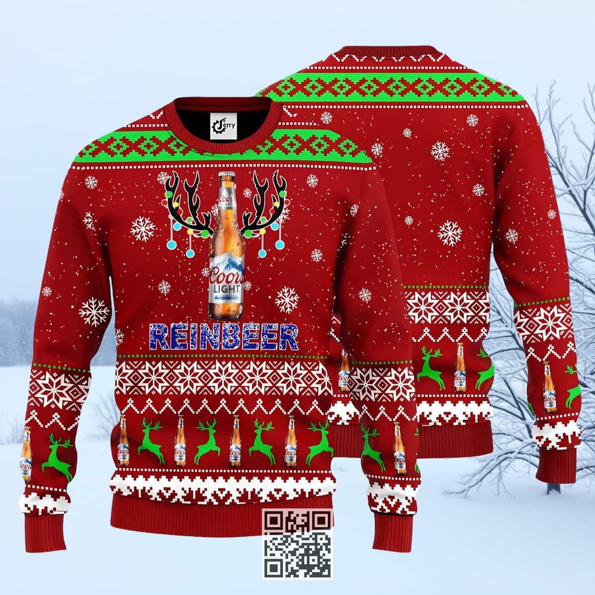 Reinbeer Coors Light Ugly Christmas Sweater Cool Gift For Beer Drinkers