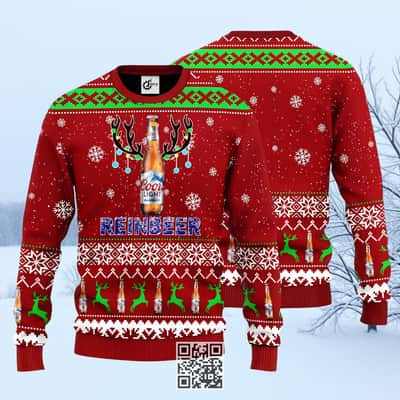 Reinbeer Coors Light Ugly Christmas Sweater Cool Gift For Beer Drinkers
