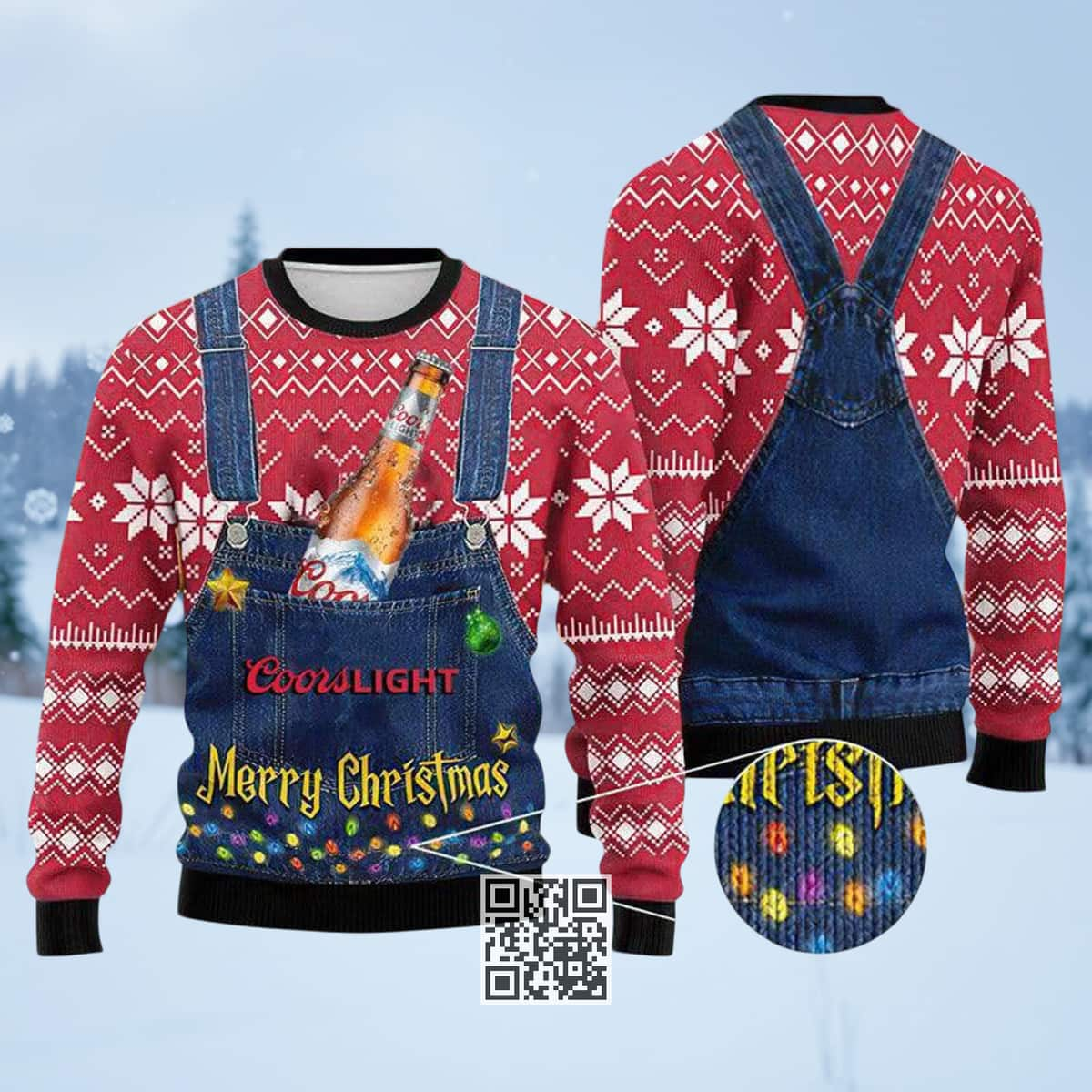 Merry Christmas Coors Light Ugly Christmas Sweater Beer Lovers Gift