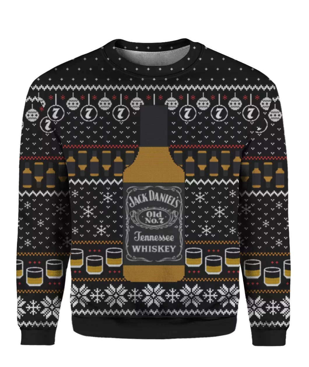 Jack Daniels Tennessee Whiskey Ugly Christmas Sweater Gift For Best Friends