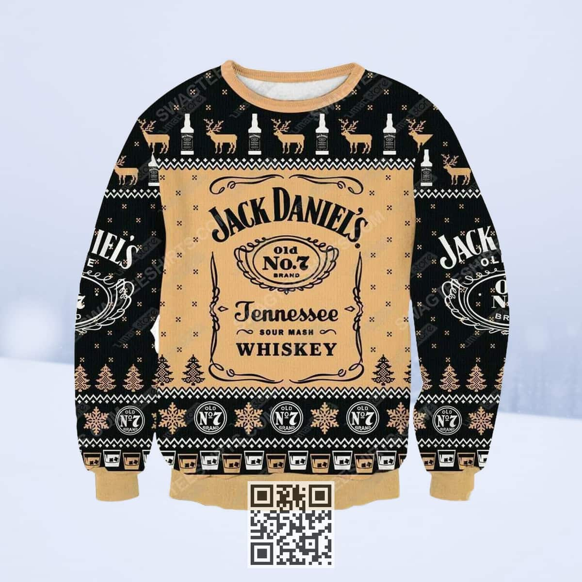 Vintage Jack Daniels Ugly Christmas Sweater Tennessee Sour Mash Whiskey Gift For Husband