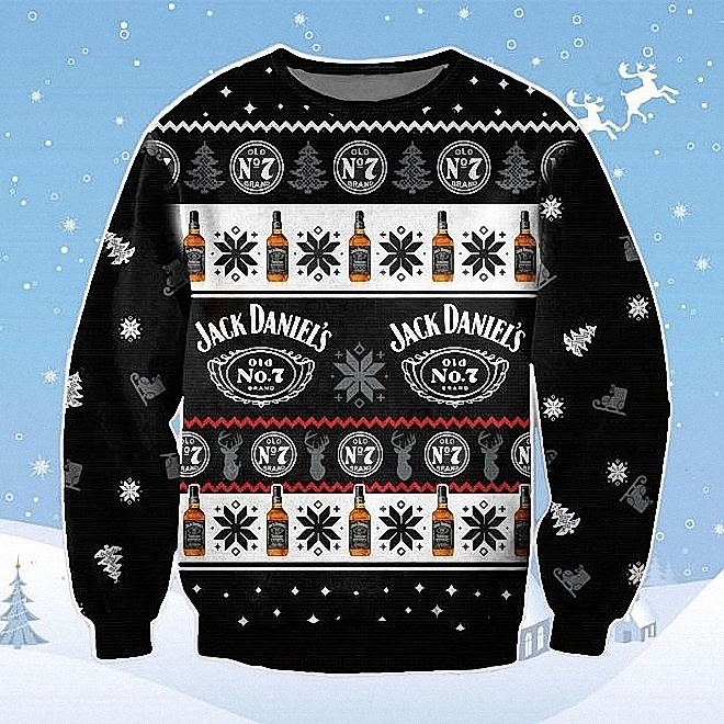 Vintage Jack Daniels Ugly Christmas Sweater Gift For Whiskey Drinkers