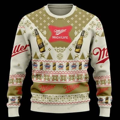 Miller High Life Beer Ugly Christmas Sweater Birthday Gift For Sister Miller High Life Beer Ugly Christmas Sweater Birthday Gift For Sister