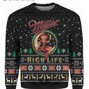 Miller High Life Ugly Christmas Sweater Xmas Gift For Beer Lovers Miller High Life Ugly Christmas Sweater Xmas Gift For Beer Lovers