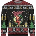 Cool Miller High Life Beer Ugly Christmas Sweater Best Gift For Daughter Cool Miller High Life Beer Ugly Christmas Sweater Best Gift For Daughter