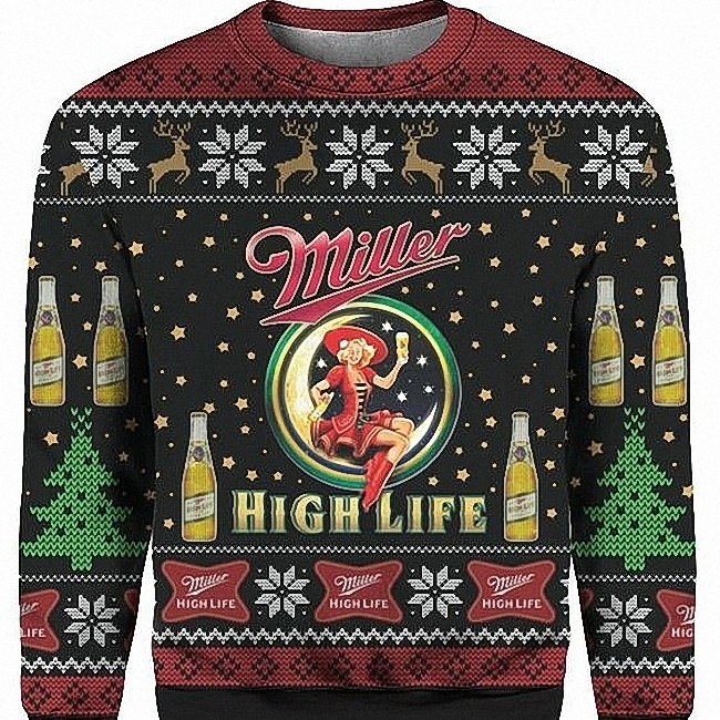 Cool Miller High Life Beer Ugly Christmas Sweater Best Gift For Daughter