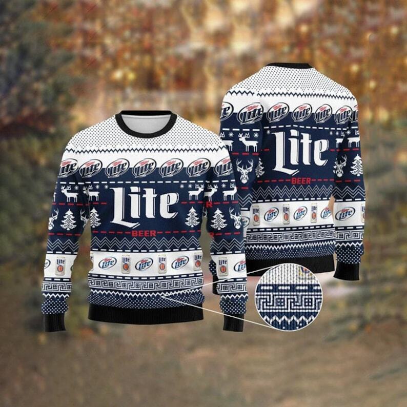 Miller Lite Time Ugly Christmas Sweater Christmas Gift For Beer Drinkers