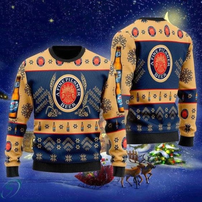 Miller Lite Ugly Christmas Sweater Cool Gift For Him