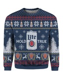 Miller Lite Beer Ugly Christmas Sweater Hold Lite True For Christmas Lovers Miller Lite Beer Ugly Christmas Sweater Hold Lite True For Christmas Lovers
