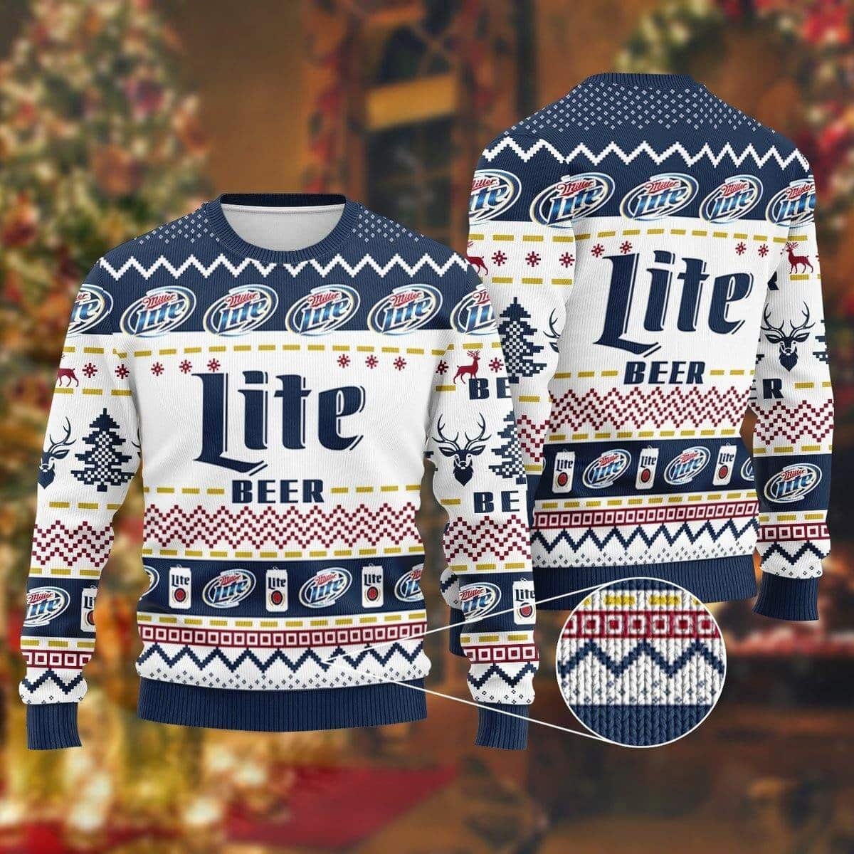 Cool Miller Lite Ugly Christmas Sweater Christmas Gift For Friends