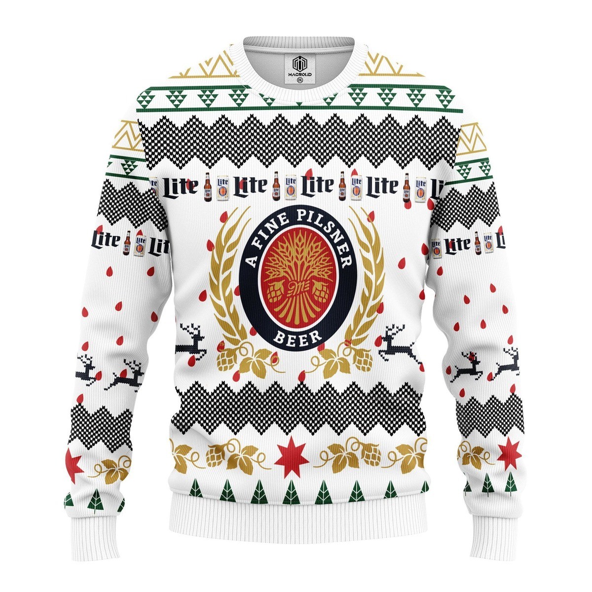 A Fine Pilsner Miller Lite Ugly Christmas Sweater Beer Lovers Gift