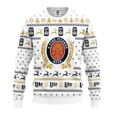 Miller Lite Christmas Ugly Christmas Sweater A Fine Pilsner Gift For Beer Drinkers