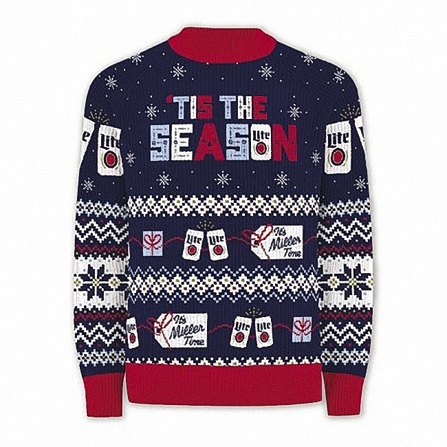 Miller Lite Ugly Christmas Sweater Tis The Season Beer Lovers Gift