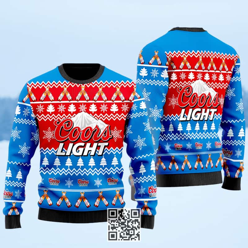 Coors Light Beer Blue Red Ugly Christmas Sweater Coors Light Beer Blue Red Ugly Christmas Sweater