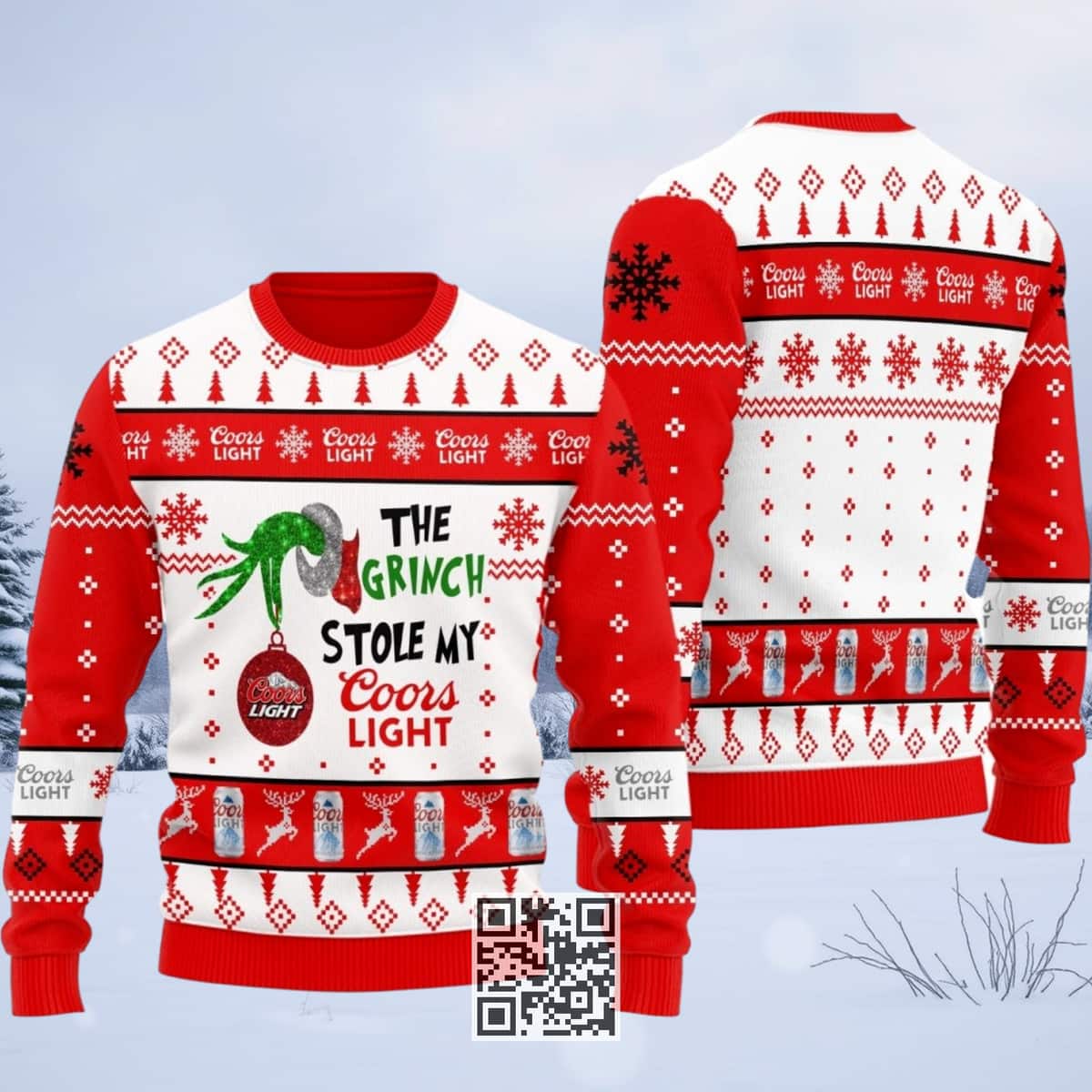 The Grinch Stole My Coors Light Beer Ugly Christmas Sweater The Grinch Stole My Coors Light Beer Ugly Christmas Sweater