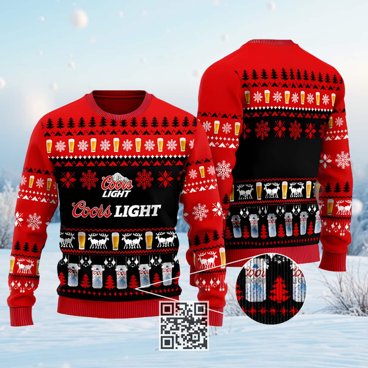 Christmas Coors Light Beer Ugly Christmas Sweater