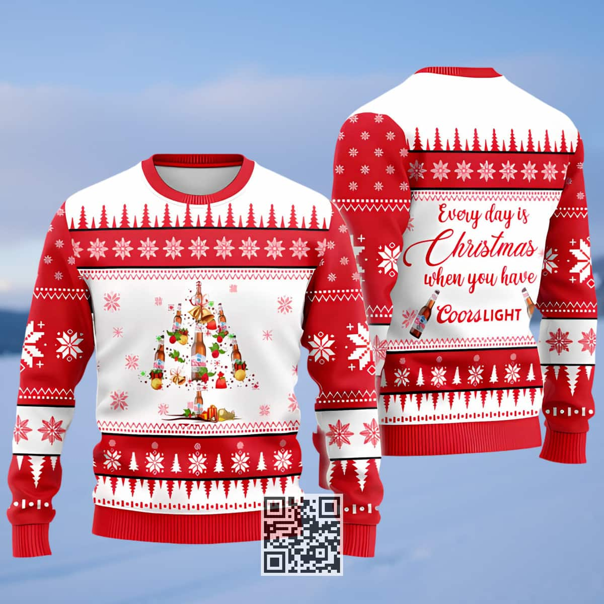 Christmas Tree Coors Light Beer Ugly Christmas Sweater