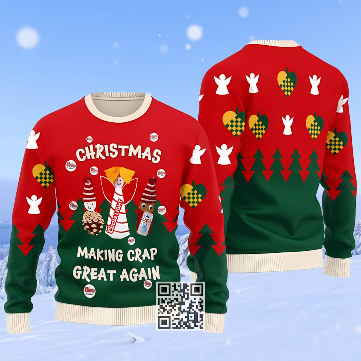 Christmas Coors Light Ugly Christmas Sweater Making Crap Great Again